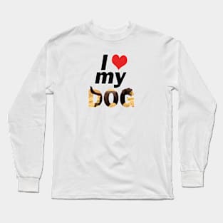 I love (heart) my dad - chocolate labrador oil painting word art Long Sleeve T-Shirt